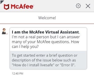 Virtueller Assistent von McAfee