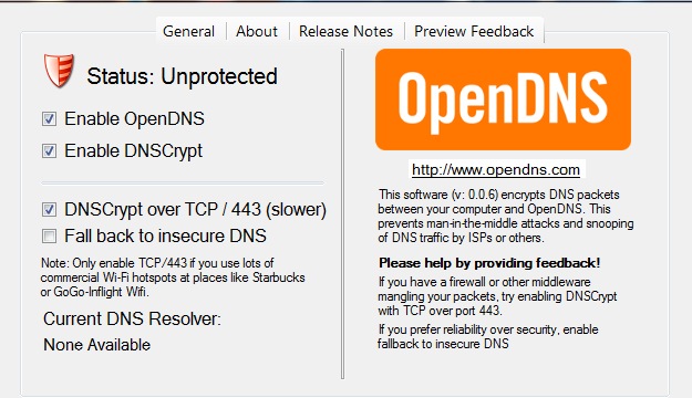 opendns Bildschirmfoto