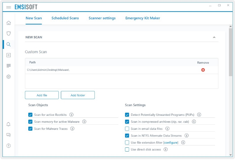 Emsisoft Notfall-Kit Wie scannen