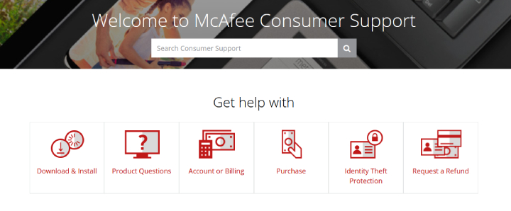 Soporte de McAfee Antivirus.