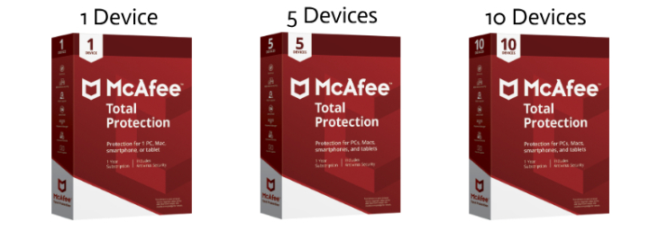 Dispositivos McAfee 1-10.