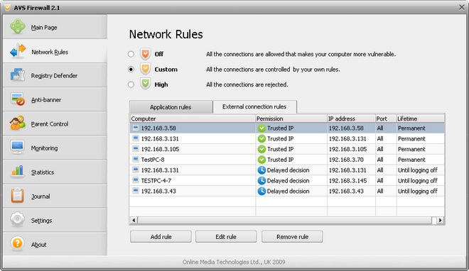 Capture d'écran de AVSFIrewall