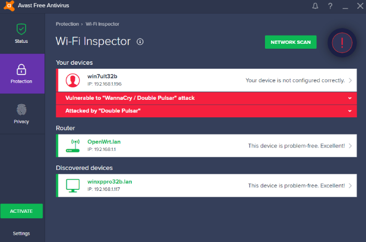 Avast Wi-Fi Inspector.