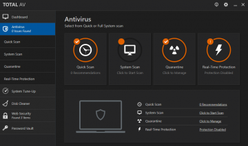 TotalAV Antivirus quarantine.