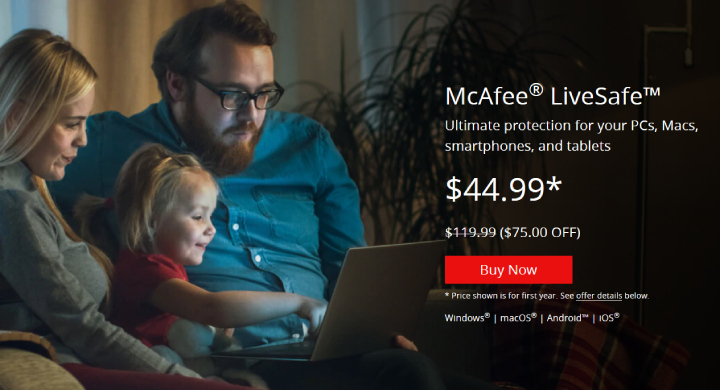 McAfee LiveSafe Plan.