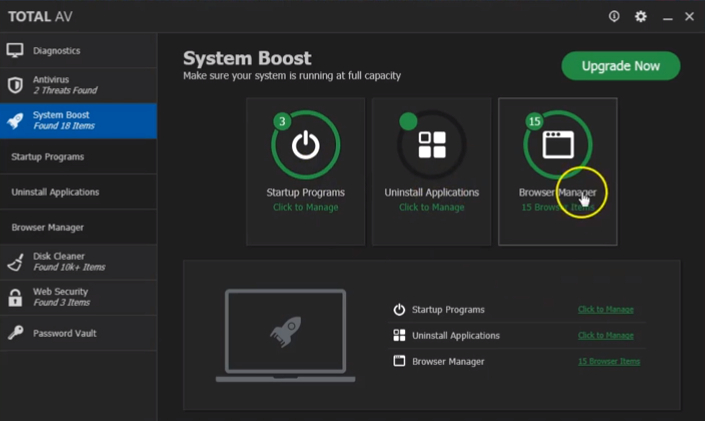 TotalAV system boost.