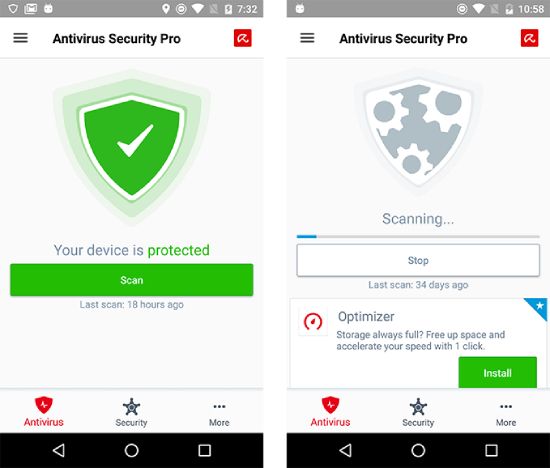 Avira Antivirus Security.