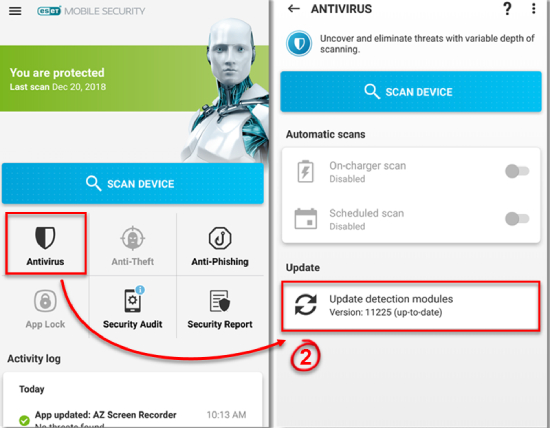 ESET Mobile Security and Antivirus.