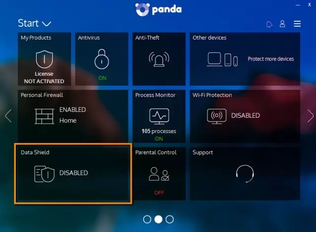 Panda Internet Security: interface