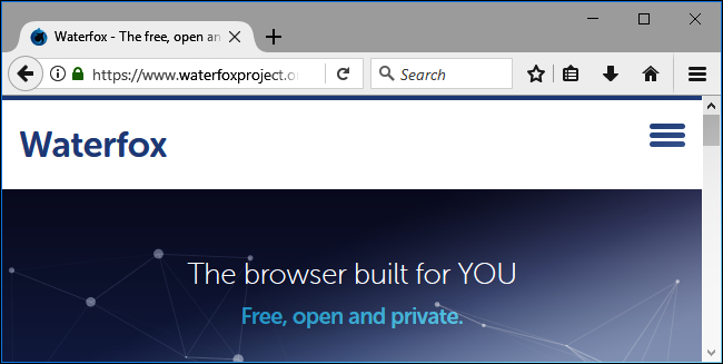 Waterfox browser.