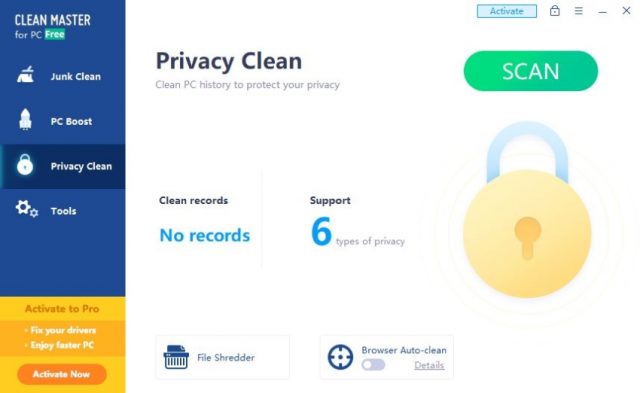 Clean Master Privacy Clean Features.