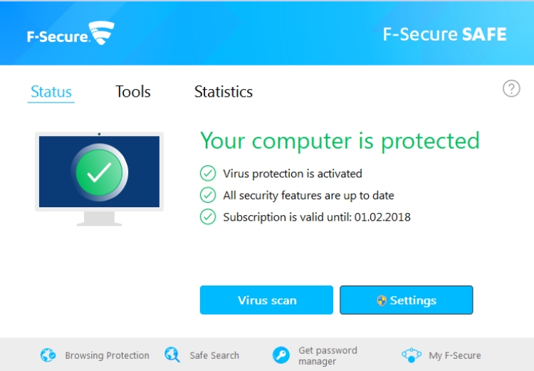 F-Secure Safe Antivirus.