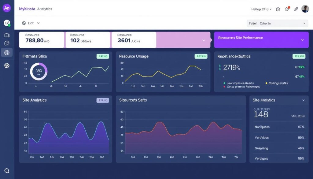 Kinsta MyKinsta dashboard showing analytics and resource usage