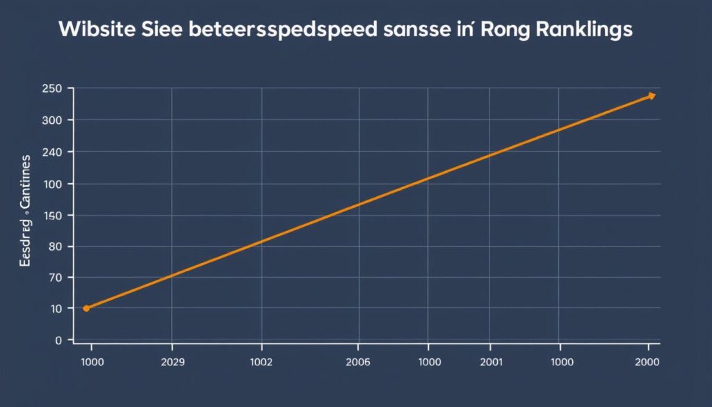 SEO performance graph showing correlation between page speed and search rankings
